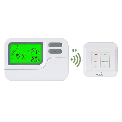Tahan Api ABS Wireless Programmable Room Thermostat Untuk Boiler Gas