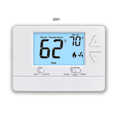 White Non Programmable 24V Electronic Room Thermostat Dengan Sensor NTC