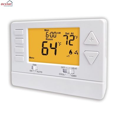 White Electronic Heat Pump Room Thermostats for Temperature Control in Commercial Buildings