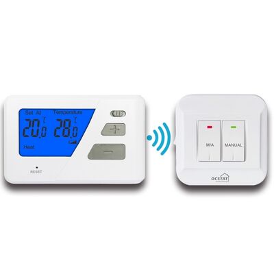 Load Rating 6 2A Electronic Wireless Smart RF Thermostat With 2x AAA 1.5V Lithium Battery Supports Remote Monitoring Energy Heating Cooling Control
