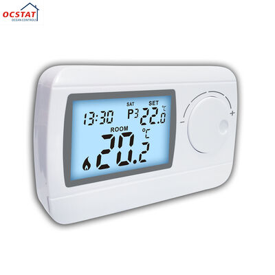 ABS Material RF Room Programmable Heating Thermostat Switchable Voltage 24-230V Connectivity RF Radio Frequency Compatible with HVAC Systems