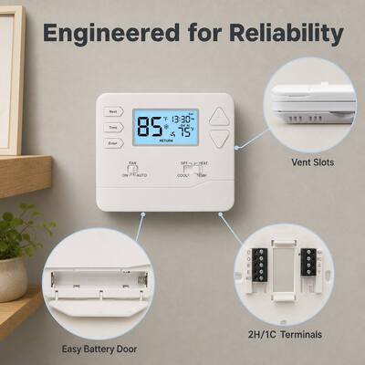 Riseem 1.5 Amp Maximum All Terminals Combined Commercial Heat Pump Thermostat Conventional Or Heat Pump Application Type