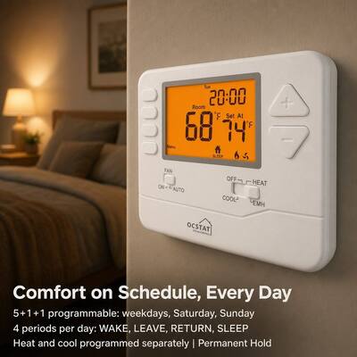 Suuwer Keep Your Home Comfortable and Save Energy with a 7 Day Programmable Thermostat Digital Display
