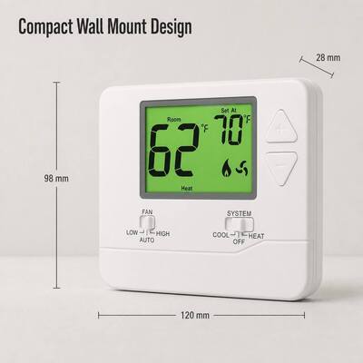 24V Non-programmable Digital LCD Wireless PTAC Thermostat for Hotel and Apartment