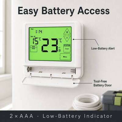 Programming 5 1 1 Day Commercial Heat Pump Energy Saving Programmable Wired Temperature Controller for Air Conditioning