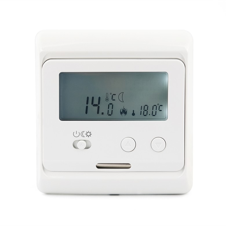 White Backlight Electronic Room Thermostat 0,5 ° C Akurasi Untuk Pemanasan Air