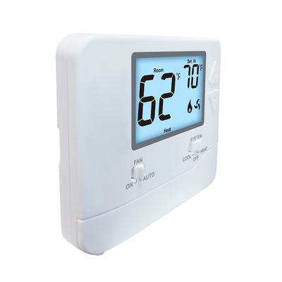 Non-diprogram Riseem Blue Backlight Single Stage 24V HVAC Home Thermostat Untuk Rumah Tangga Bentuk persegi