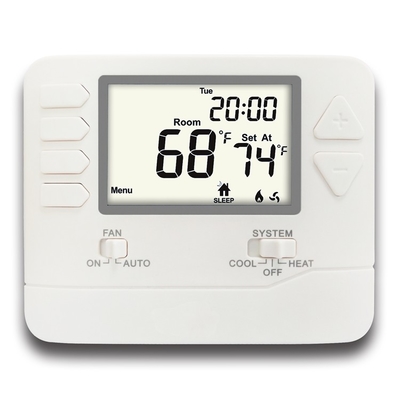 Riseem 2 Panas / 2 Dingin 24V HVAC Programmable Room Thermostat Untuk Pemanasan Dan Sistem Pendingin