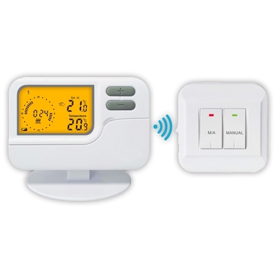 Riseem Pemanasan dan Pendinginan Berprogram Mingguan Wireless Room Thermostat Dengan Kontrol Suhu Layar LCD