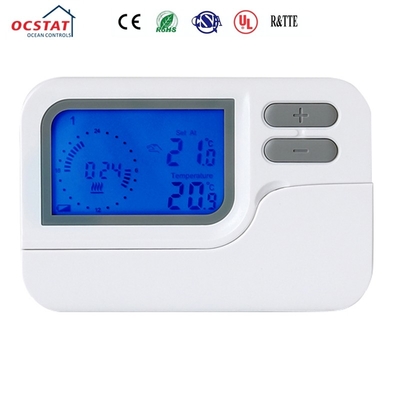 230VAC 7 Hari Terprogram Digital Pemanasan Lantai Ruang Riseem Thermostat dengan HEAT / COOL Switch