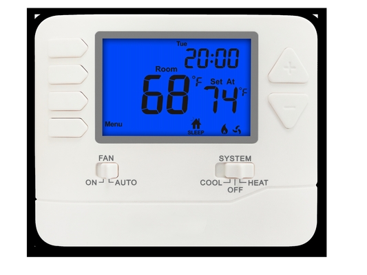 Tampilan LCD Putih Digital Room Thermostat untuk Pengendalian Suhu yang Tepat