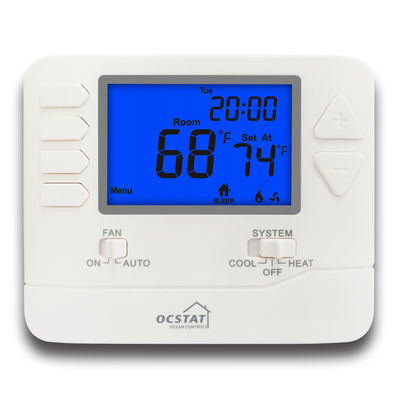 OCSTAT Penghematan Energi Termostat Digital Ruangan Programmable Berkabel 24V untuk Pemanasan / Pendinginan
