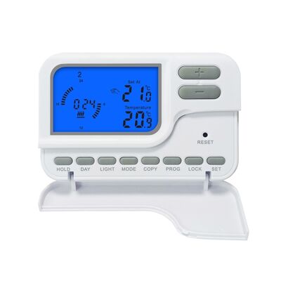 NTC Sensor Type Digital 7 Day Room Thermostats Featuring Blue Backlight Color Cocok untuk sistem pemanasan energi di gedung kantor
