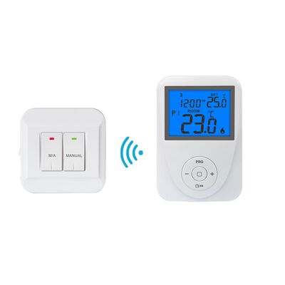 Anti-flammable PC ABS Wireless 7 Day Boiler Thermostat 230V Load Rating cocok untuk manajer properti komersial yang mencari perangkat kontrol HVAC