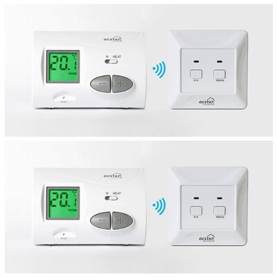 Jangkauan suhu 0°C sampai 35°C dalam 0.1°C Increments Wireless Room Thermostat Featuring LCD Display and 868MHZ Wireless Operating Frequency for Energy Management