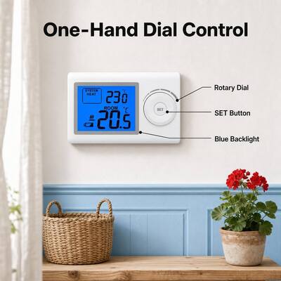 Riseem 230VAC Non-programable Controller Suhu Digital Pemanasan Thermostat Boiler Room