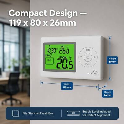 Lampu latar hijau Kontrol suhu boiler warna termostat warna putih Regulator suhu elektronik untuk kontrol proses pemanasan