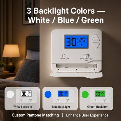 Miuputake Manual/Automatic Control Wired Room Thermostat dengan akurasi ±1C dan catu daya baterai