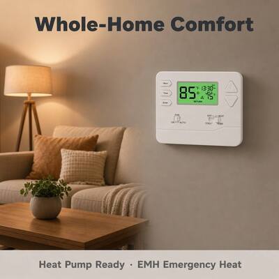 Riseem 1 Amp Per Terminal Load Rating Heat Pump Thermostat untuk operasi sistem dalam aplikasi pompa panas konvensional atau