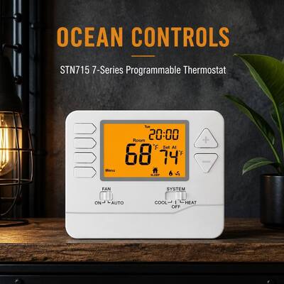 Termostat AC Digital LCD 24V 2 Panas 2 Dingin yang Dapat Disesuaikan untuk Kontrol Suhu Rumah