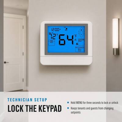 24V atau baterai LCD konvensional kabel diprogram 1H 1C Digital rumah pemanasan dan pendinginan termostat Untuk sistem HVAC komersial