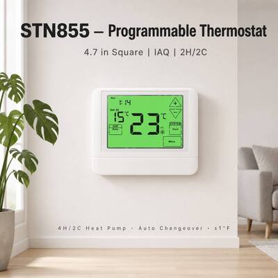 Pengontrol Suhu Berkabel Komersial Pompa Panas 5 1 1 Hari yang Dapat Diprogram untuk Penghematan Energi AC