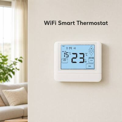 Pengontrol Suhu Cerdas Tuya WIFI Layar Sentuh Termostat 7 Hari Catu Daya 50 60Hz Dirancang Untuk Aplikasi Pemanasan dan Pendinginan Presisi