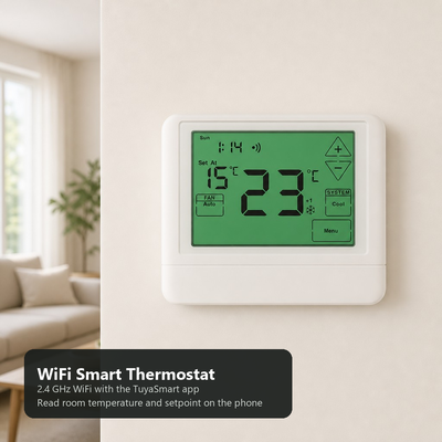 Termostat Pintar WiFi Alexa Kontrol Suara Elektronik 2H 2C Tahap 24V Dapat Diprogram 7 Hari Rentang Suhu 0°C hingga 40°C Solusi Manajemen Suhu