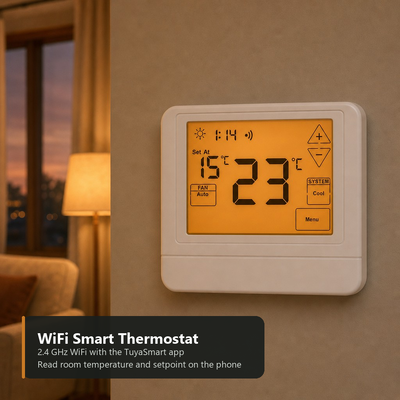 24V Control APP TUYA Smart Life Electronic Room Programmable 7 Day Thermostat Dengan Dimensi Fisik 120mm W 98mm H 27mm D D Dirancang untuk Kontrol Suhu