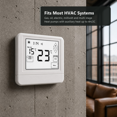 Smart Life TUYA APP Pompa Panas AC Ruangan LCD Sentuh WIFI Termostat Rumah Pintar dengan Kontrol Suara Alexa