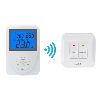 Riseem RF Digital Display Wireless Heating Thermostat Warna Putih Bahan ABS