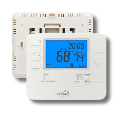 2 Heat 1 Cool Heat Pump Room Programmable Thermostat Untuk Dapur / Kamar Mandi 24V