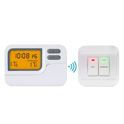 7 Hari Programmable ABS White Color Wireless Thermostat Untuk Kontrol Pemanasan