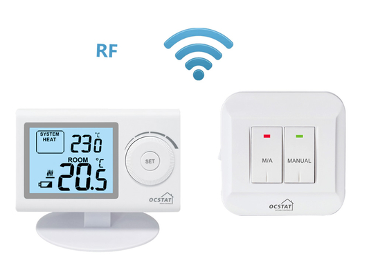 Riseem Pemanasan dan Pendinginan Non-Programmable RF Room Thermostat Dengan 2 * AAA Baterai Ukuran