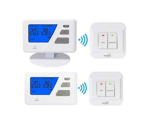 Riseem Push Button 868 Mhz Non - Programmable RF Wireless Room Thermostat Untuk Sistem Pemanasan Lantai