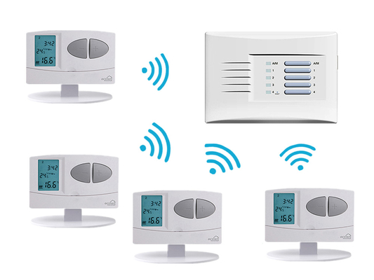 1 sampai 4 NTC Sensor 0.5°C Keakuratan Remote Wireless Riseem Thermostat