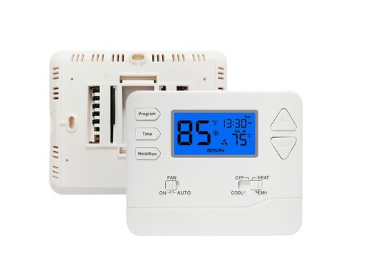 FCC 2 Panas / 1 Dingin ABS Pemrograman Digital Pump Panas Ruang Riseem Thermostat HVAC