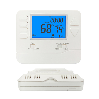 ABS PC LCD Display Digital Room Thermostat 24VAC