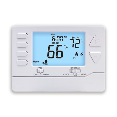 OEM 24V Electronic Room Thermostat Dengan Lampu Latar Biru Langit