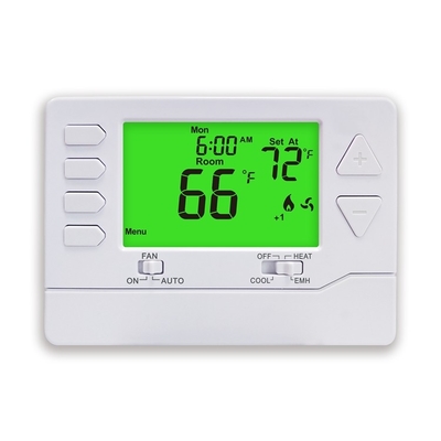 Putih 24V LCD 2 Panas / 1 Dingin AC Pompa Panas Kontrol Pusat Pemanasan Termostat untuk Rumah