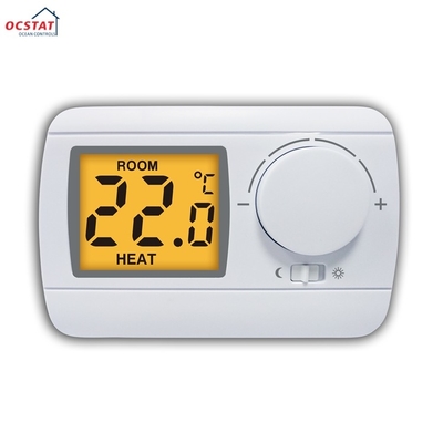 Riseem LCD termostat pemanas lantai yang tidak dapat diprogram 6A dengan sensor NTC cerdas