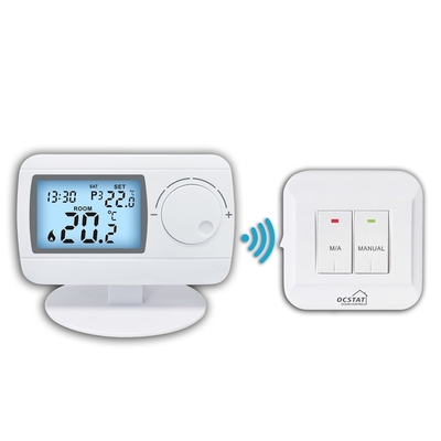 230V ABS Wireless Gas Boiler Room Thermostat Sensor NTC Untuk Pemanasan Lantai