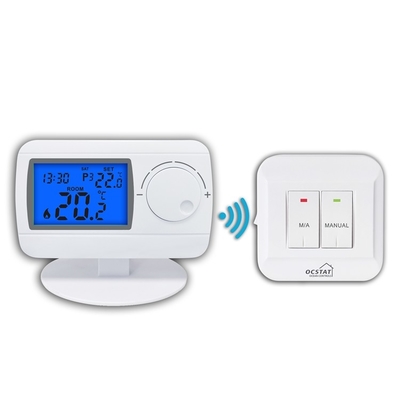 Riseem 230V Putih ABS Digital RF Programmable Kamar Wireless Thermostat Untuk Boiler Gas