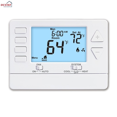 24V LCD Digital 1 Heat 1 Cool Wired Room Thermostat untuk AC OEM