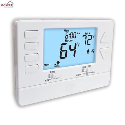 24V LCD Digital 1 Heat 1 Cool Wired Room Thermostat untuk AC OEM