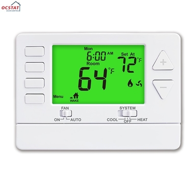 ramah lingkungan Single Stage 1 Heat 1 Cool ABS Programmable Digital Heating Room Thermostat